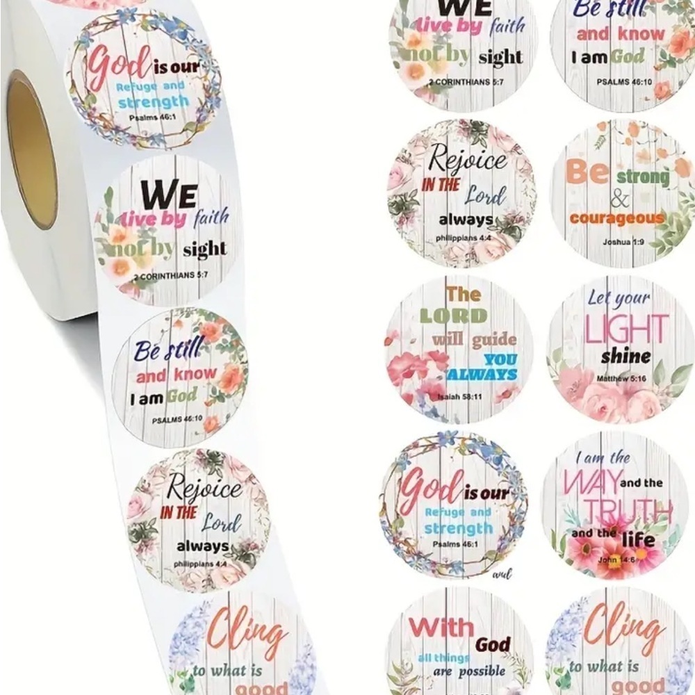500 Inspirational Scripture Stickers Roll